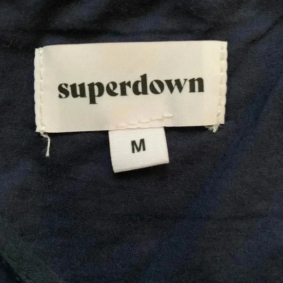 REVOLVE superdown Chloe Lace Up Dress in Navy- Size Medium - Picture 4 of 10